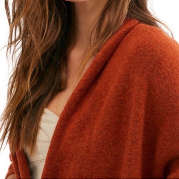 Free People eucalyptus cardigan sweater rust orange XS - Picture 2 of 5